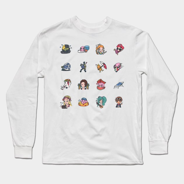 Pattern- Summer Gaming Doodles Long Sleeve T-Shirt by PabloooDuarte